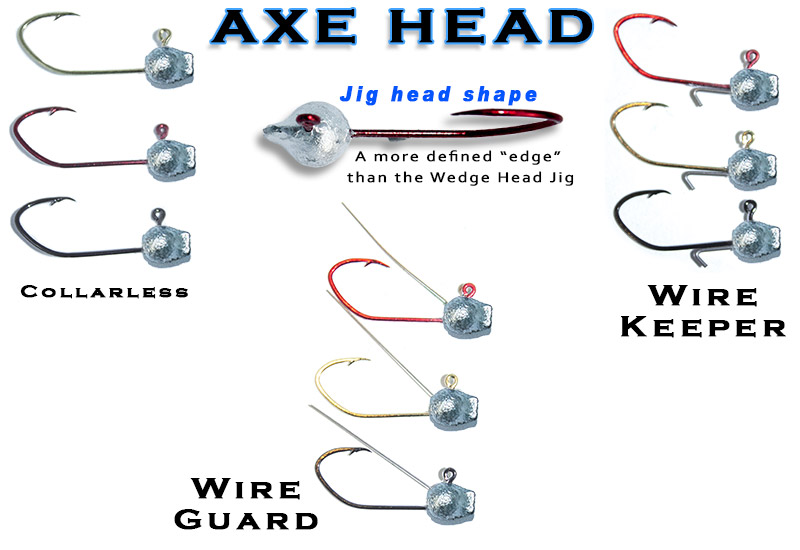 Axe HEAD Jigs - wire keeper, wire guard or collarless at Simply Crappie