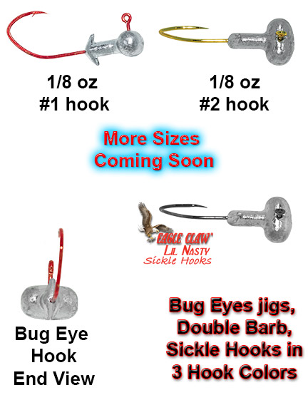 Bug Eye Double Barb Jigs at Simply Crappie