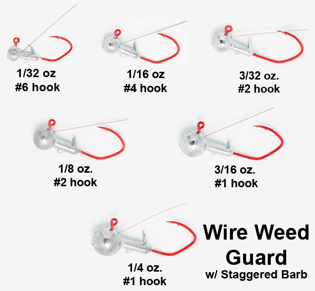 WIRE GUARD ROUNDHEAD STAGGERED BARB Head Jigs