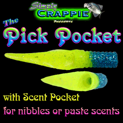 Pick Pocket Crappie Kill'r solid jig body with scent pocket